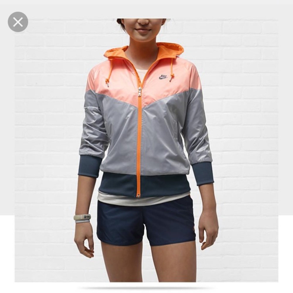 Nike windrunner 3/4 sleeve orange and grey jacket - Picture 4 of 4
